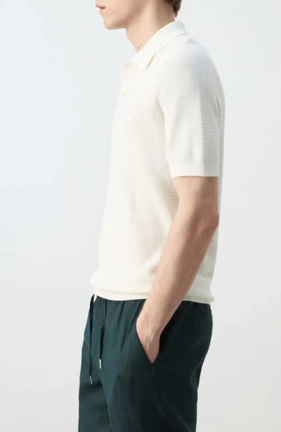 Mango Structured Polo Shirt In White
