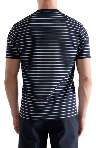 Mango Slim Fit Coolmax® Stripe T-shirt In Blue