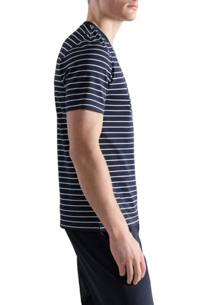 Mango Slim Fit Coolmax® Stripe T-shirt In Blue