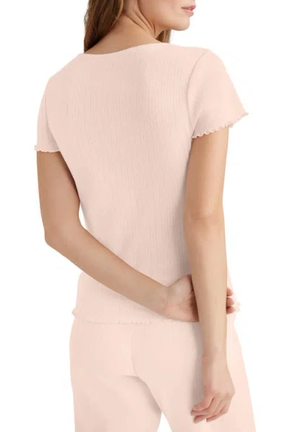 Tommy John Pointelle Rib Lounge T-shirt In Pink