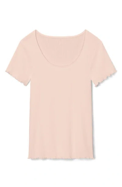 Tommy John Pointelle Rib Lounge T-shirt In Pink