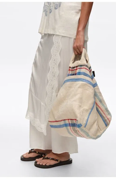 Bimba Y Lola Maxi Check-pattern Tote Bag In White