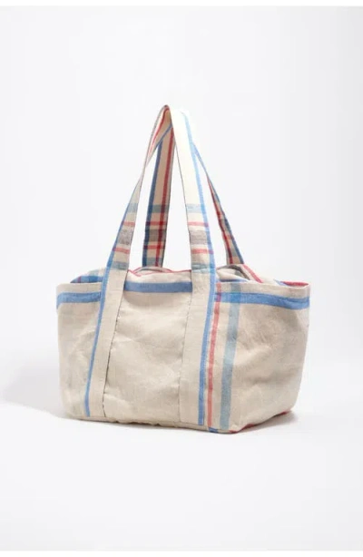Bimba Y Lola Maxi Check-pattern Tote Bag In White