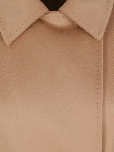 Max Mara Belted Wool Coat In Neutral