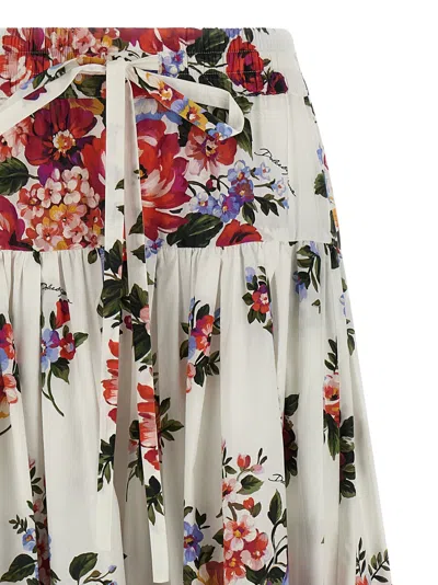 Dolce & Gabbana 'mazzo Di Fiori' Skirt In White