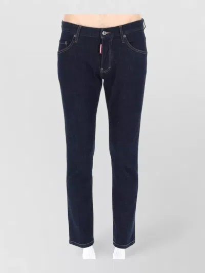 Dsquared2 Straight-leg Cotton Denim Jeans With Logo Detail In Animal Print
