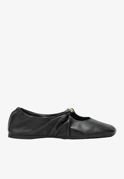Loewe Nappa Pebble Ballet Flats In Black