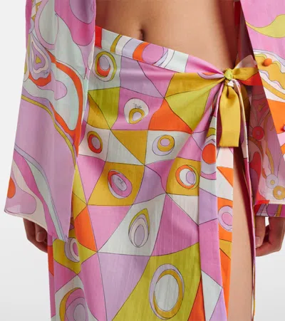 Pucci Orchidee Cotton Beach Cover-up In Multi