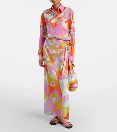 Pucci Orchidee Cotton Beach Cover-up In Multi