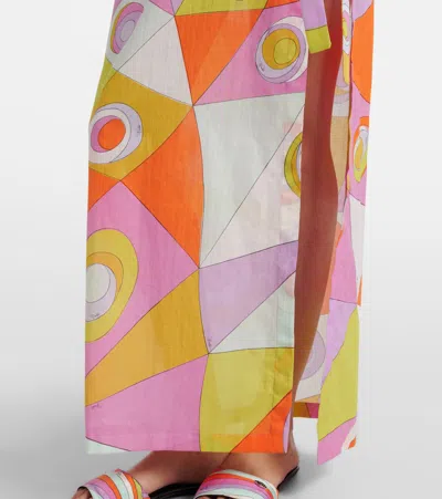 Pucci Orchidee Cotton Beach Cover-up In Multi