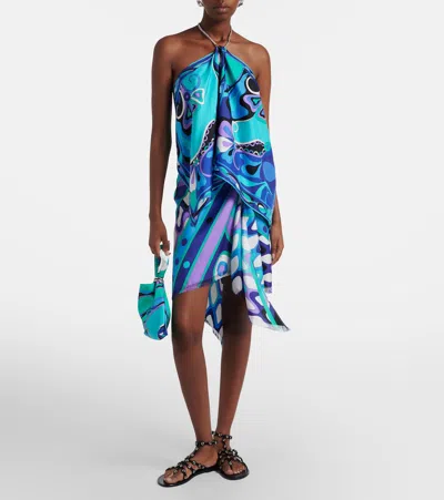 Pucci Orchidee Print Asymmetric Chain Top In Brown