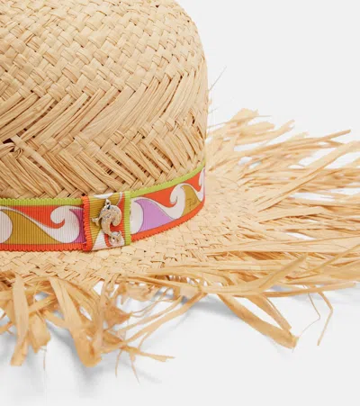 Pucci Frayed Sun Hat In Brown