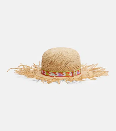 Pucci Frayed Sun Hat In Brown