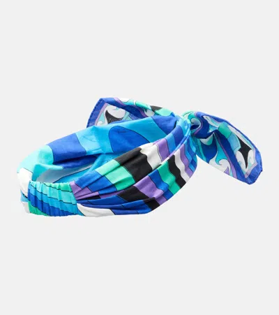 Pucci Iride Bow-deatil Cotton Head Wrap In Multi