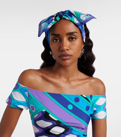 Pucci Iride Bow-deatil Cotton Head Wrap In Multi