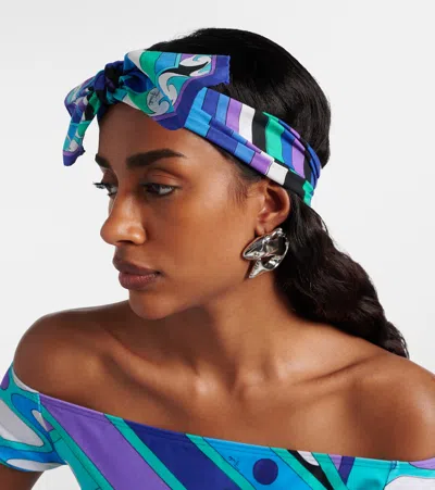 Pucci Iride Bow-deatil Cotton Head Wrap In Multi
