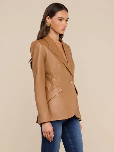 L'agence Chamberlain Leather Blazer In Brown