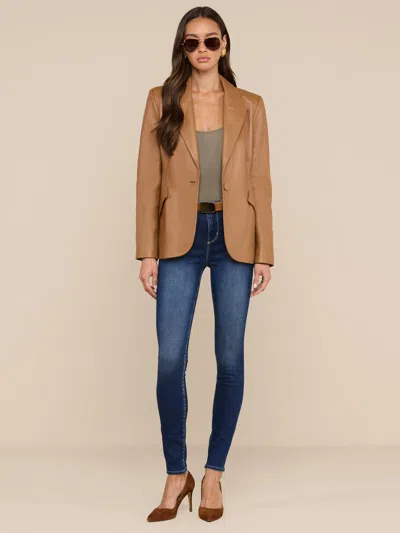 L'agence Chamberlain Leather Blazer In Brown
