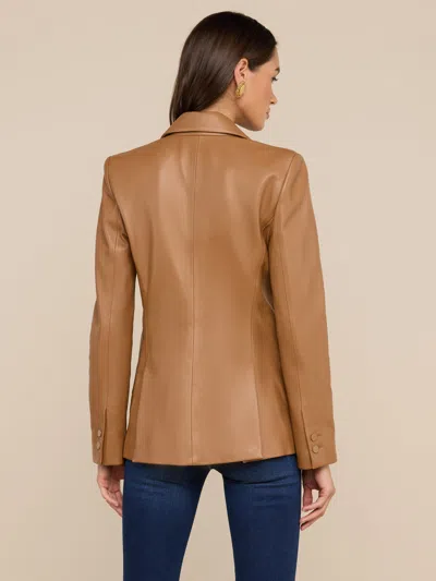 L'agence Chamberlain Leather Blazer In Brown