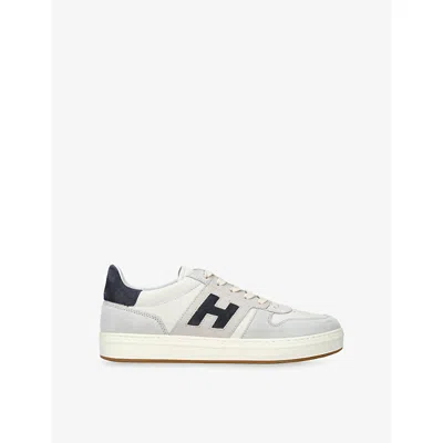 Hogan Lightweight Leather And Mesh Athletic Sneakers In White