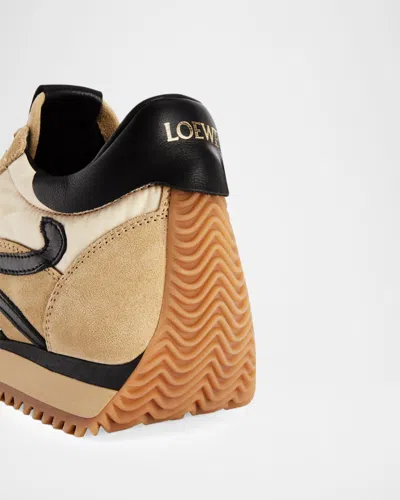 Loewe Flow Runner 2.0 Suede-trimmed Shell Sneakers In Brown