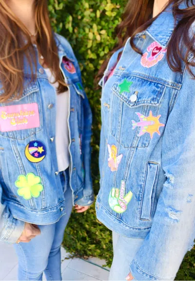 Sunshine Society Denim Jacket, Patches In Blue