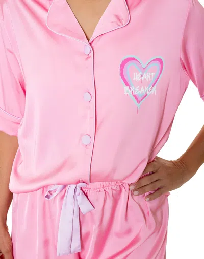 Sunshine Society Heartbreaker Silky Set In Pink
