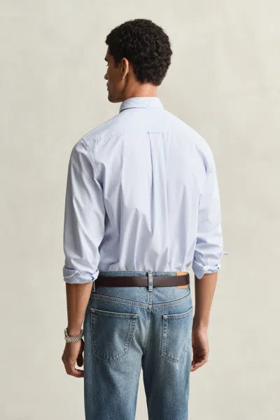 Gant Mens Regular Fit Classic Poplin Gingham Shirt In White