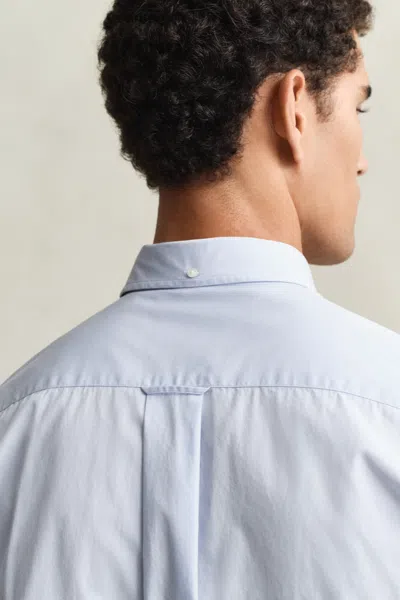 Gant Mens Regular Fit Classic Poplin Gingham Shirt In White