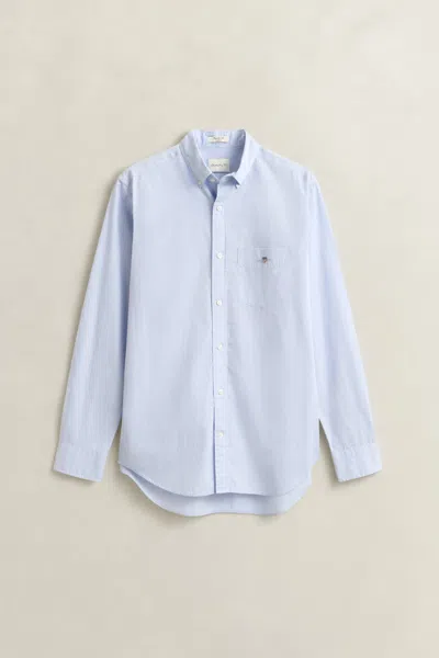 Gant Mens Regular Fit Classic Poplin Gingham Shirt In White