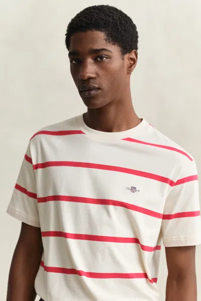 Gant Striped T-shirt In White