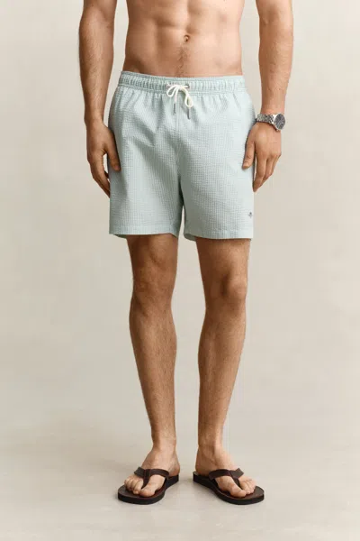 Gant Drawstring-waist Swimming Shorts In Blue