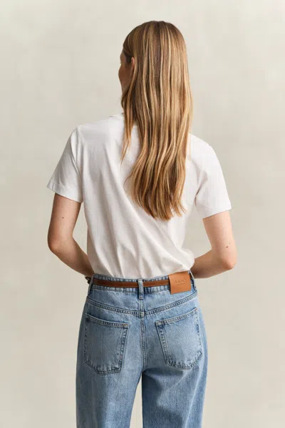 Gant Script T-shirt In White