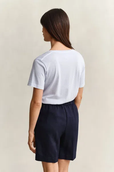 Gant Washed Shield V-neck T-shirt In Blue