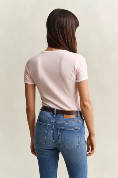 Gant Ringer T-shirt In Pink