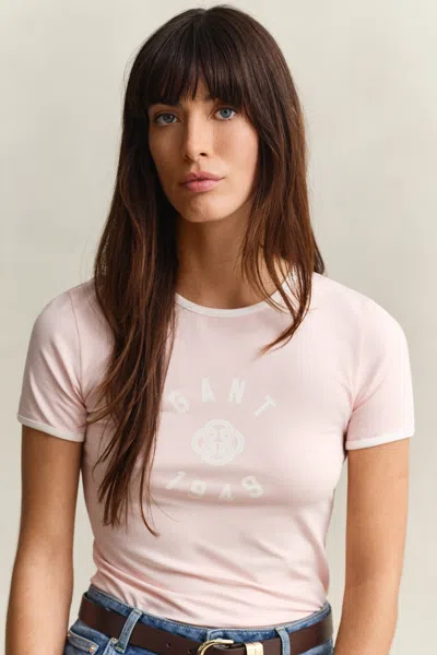 Gant Ringer T-shirt In Pink