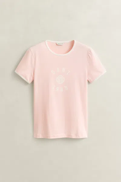 Gant Ringer T-shirt In Pink