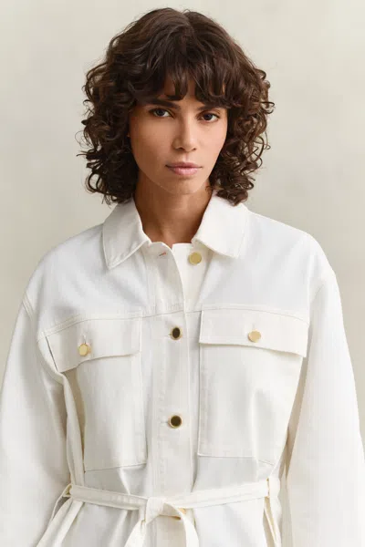 Gant Denim Tie Jacket In White