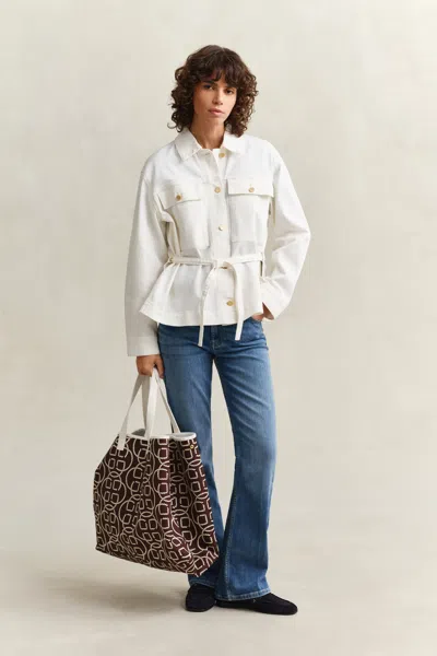Gant Denim Tie Jacket In White