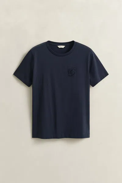 Gant Script T-shirt In Blue