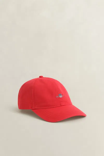 Gant Shield Cotton Twill Cap In Red