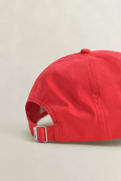Gant Shield Cotton Twill Cap In Red
