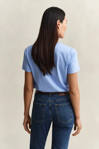 Gant Script T-shirt In Blue