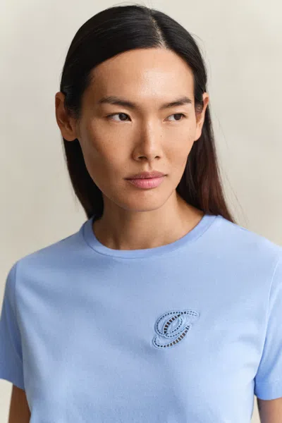 Gant Script T-shirt In Blue
