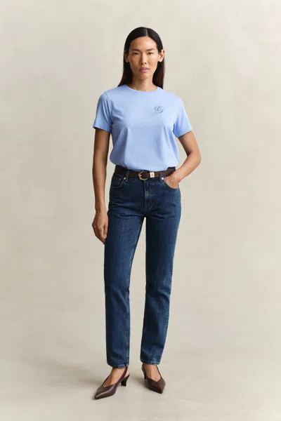 Gant Script T-shirt In Blue