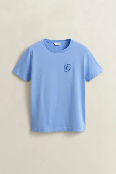 Gant Script T-shirt In Blue