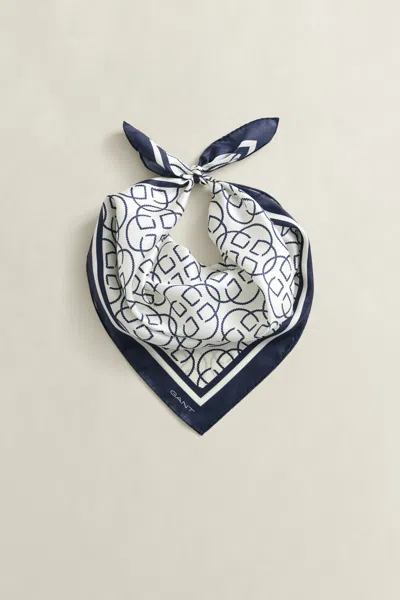 Gant Monogram Silk Scarf In Multi