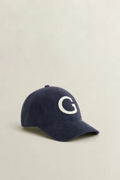 Gant Logo-patch Baseball Cap In Blue