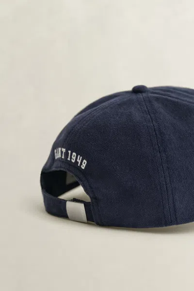 Gant Logo-patch Baseball Cap In Blue