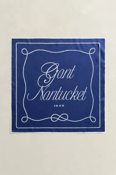 Gant Rope Silk Scarf In Blue